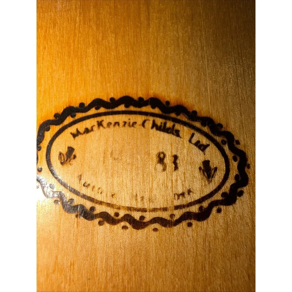 MacKenzie-Childs Floral Decal Wooden Plate 8.5
